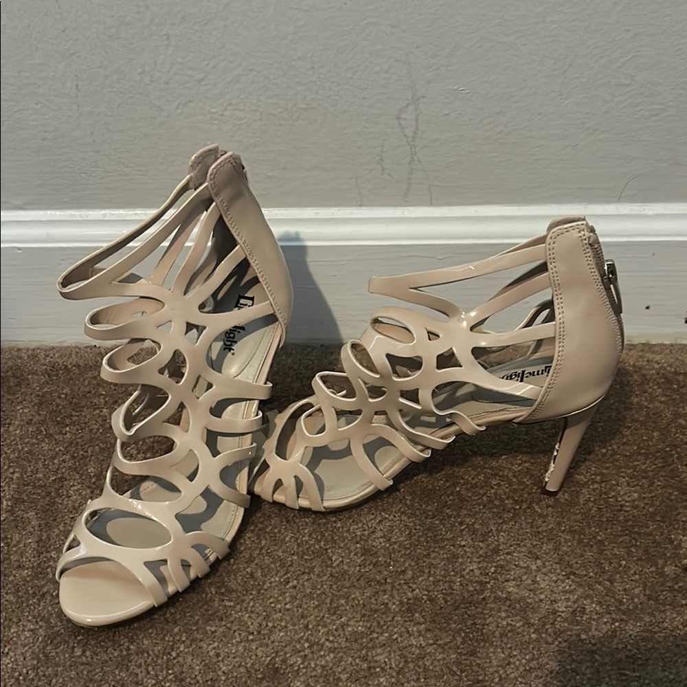 Elegant Beige Strappy Heels
